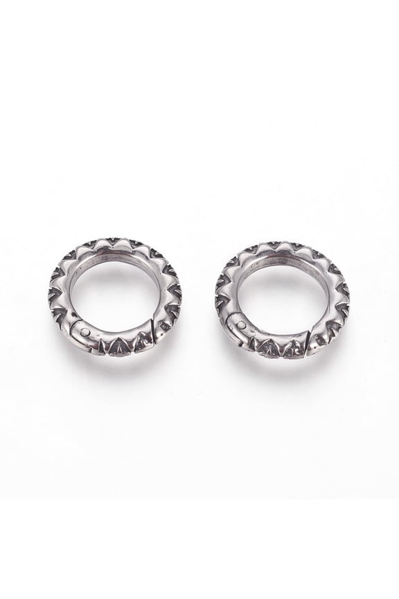 10pcs 304 Stainless Steel Spring Gate Rings O Rings Silver 18x3.5mm Inner Diameter: 12mm