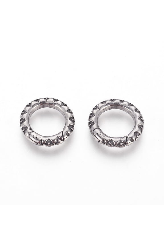 10pcs 304 Stainless Steel Spring Gate Rings O Rings Silver 21.5x3.5mm Inner Diameter: 15mm
