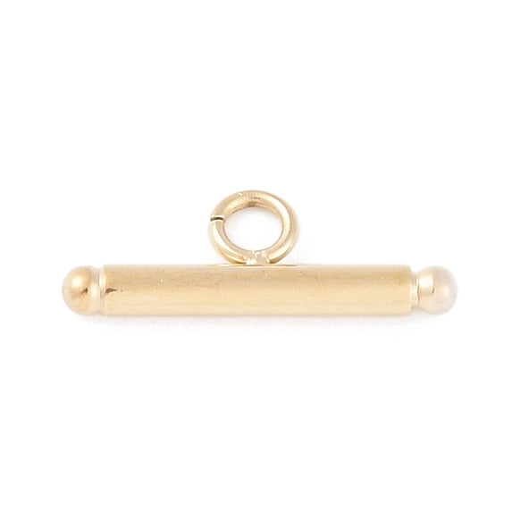10pcs 304 Stainless Steel Toggle Clasps Bar golden 15x5x2mm Hole: 2mm