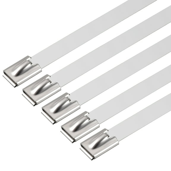 10pcs 31 Inch Stainless Steel Cable Zip Ties 0.5 Inch Width Metal Exhaust Wrap