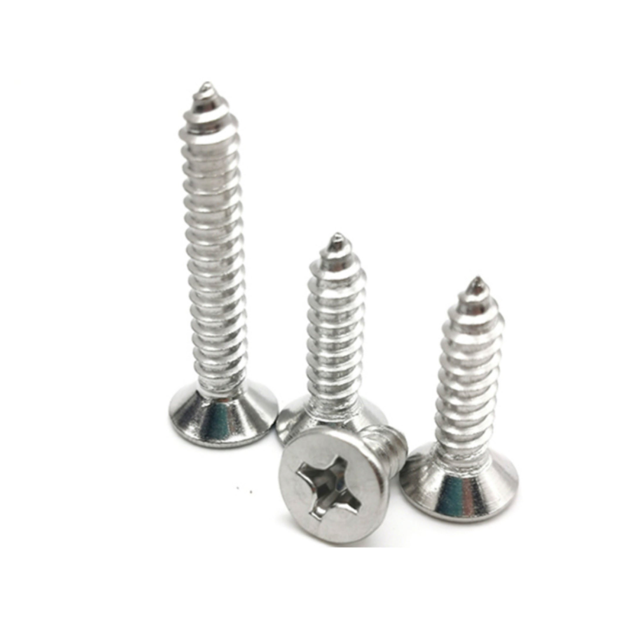 (10pcs) 316 Stainless Steel Self-Tapping Countersunk Screws M3.5x16mm (length does not include header).
