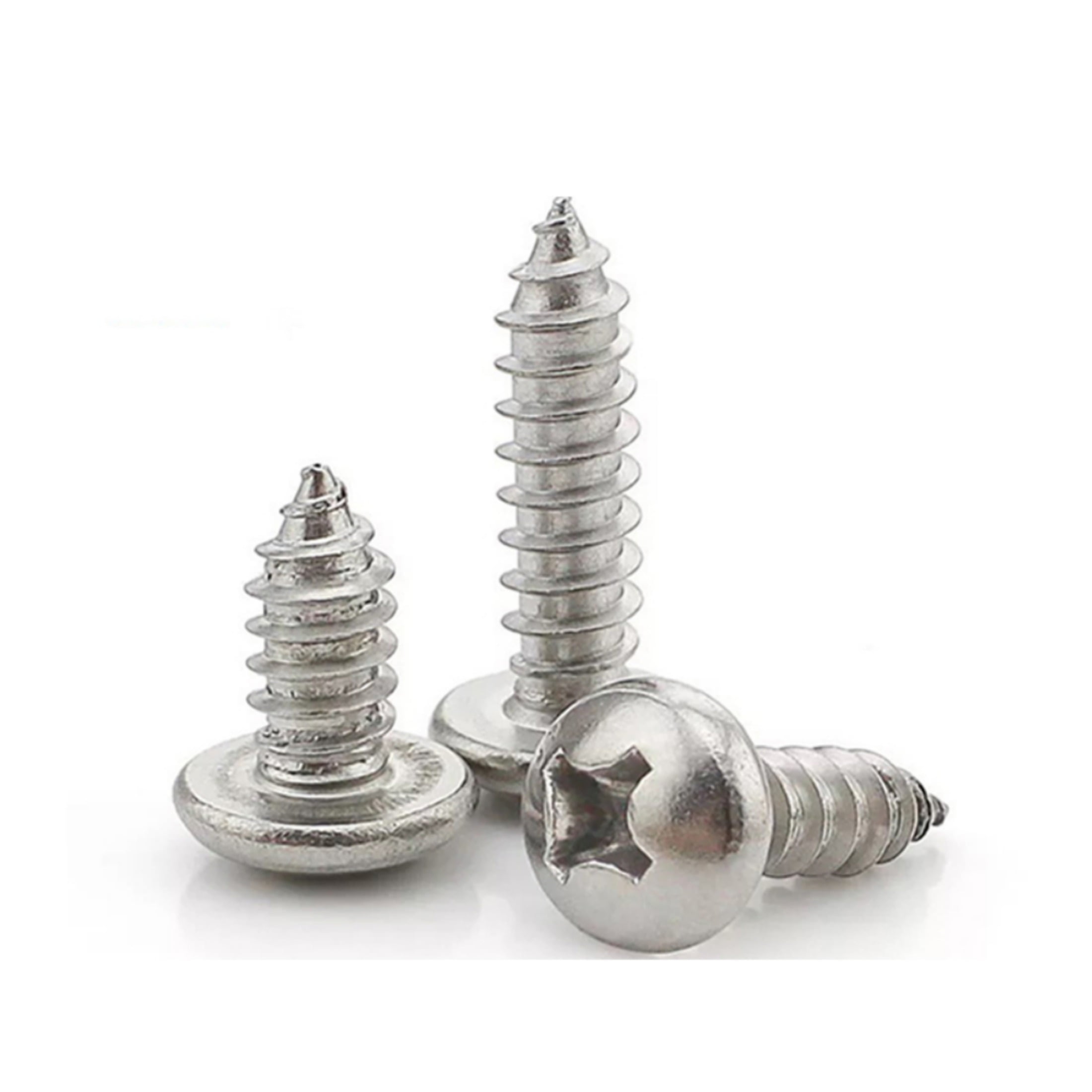 (10pcs) 316 Stainless Steel Self-Tapping Round Head Screws M3.5x14mm (length does not include header).