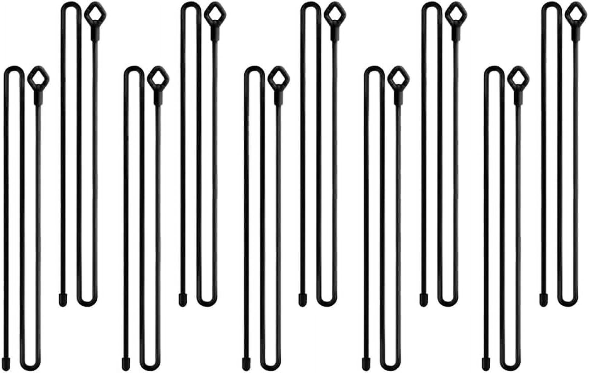 10pcs 32inch Silicone Twist Ties Reusable Silicone Cable Tie Twist Ties Heavy Duty Bendable Cable Ties Straps Cord Organizer Ties for Cable Wire Management Bundling Holding Indoor Outdoor