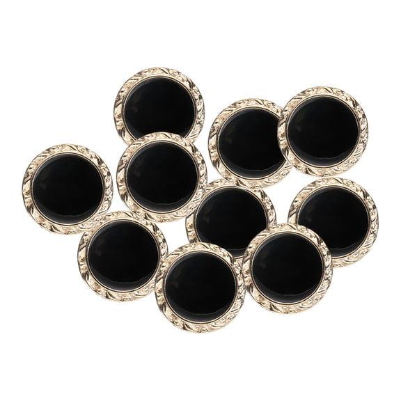 10pcs 34L Gold White Faux Pearl Buttons 21mm 7/8" Dia 0.35" Thick Plastic Round Sewing Button Replacement Craft Fastener for Coats Clothing DIY Crafts Style C