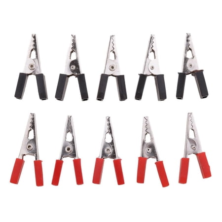 10pcs 35mm Alligator Test Clip Clamp For Multimeter Tester Probe Black