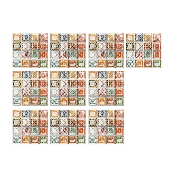 10pcs 3D Crystal Tile Stickers DIY Self-Adhesive Wall Stickers Peel and Stick Wallpaper, Wall Decals Clearance Under $5.00