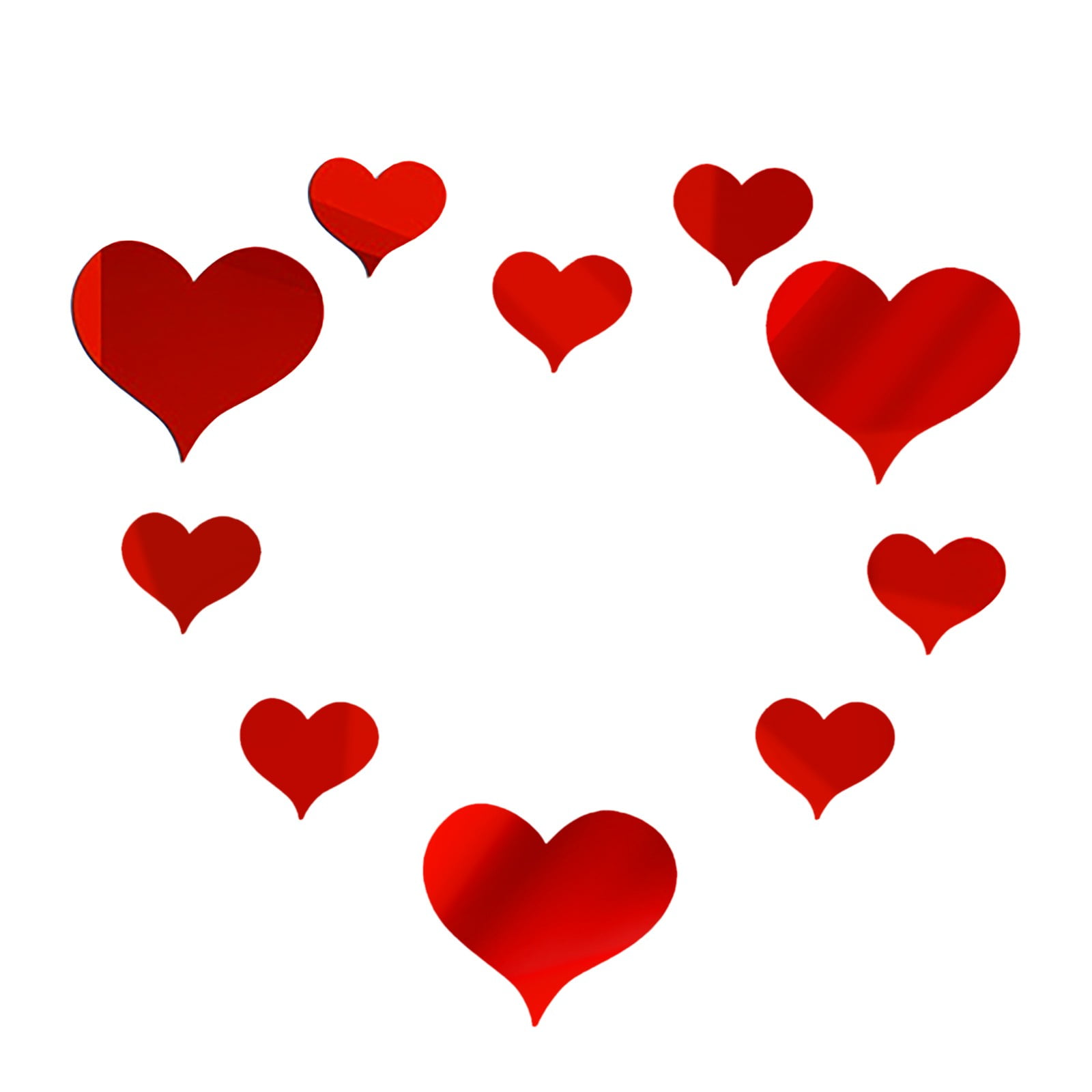 10pcs 3D Mirrors Love Heart Wall Stickers Kids Room Decal Wall Art Home