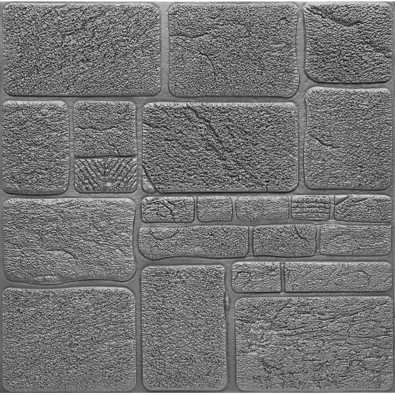 10pcs 3D Wall Brick Stone Rustic Effect Self-Adhesive Sticker 3D Art Wall Panels DIY 3d brick wall stickers for Living Background Wall Decoration,69cmx69cm