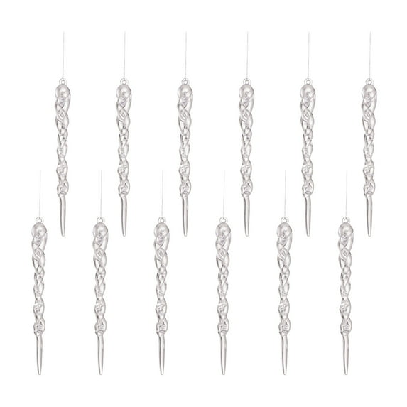 10pcs 3in Christmas Tree Crystal Decorations,Clear Acrylic Xmas Tree Icicle Hanging Ornaments for Christmas New Year Holiday Wedding Winter Party Decor