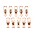 thumbnail image 1 of 10pcs 4 AWG-3/8" Car Vehicle Battery Cable Ends Tubular Ring Terminals Closed End Crimp Connectors Copper Tone, 1 of 6