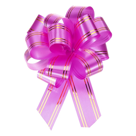 10pcs 4 Inch Large Pull Bow Metallic Rose Red Gift Wrapping Bows with Gold Edge
