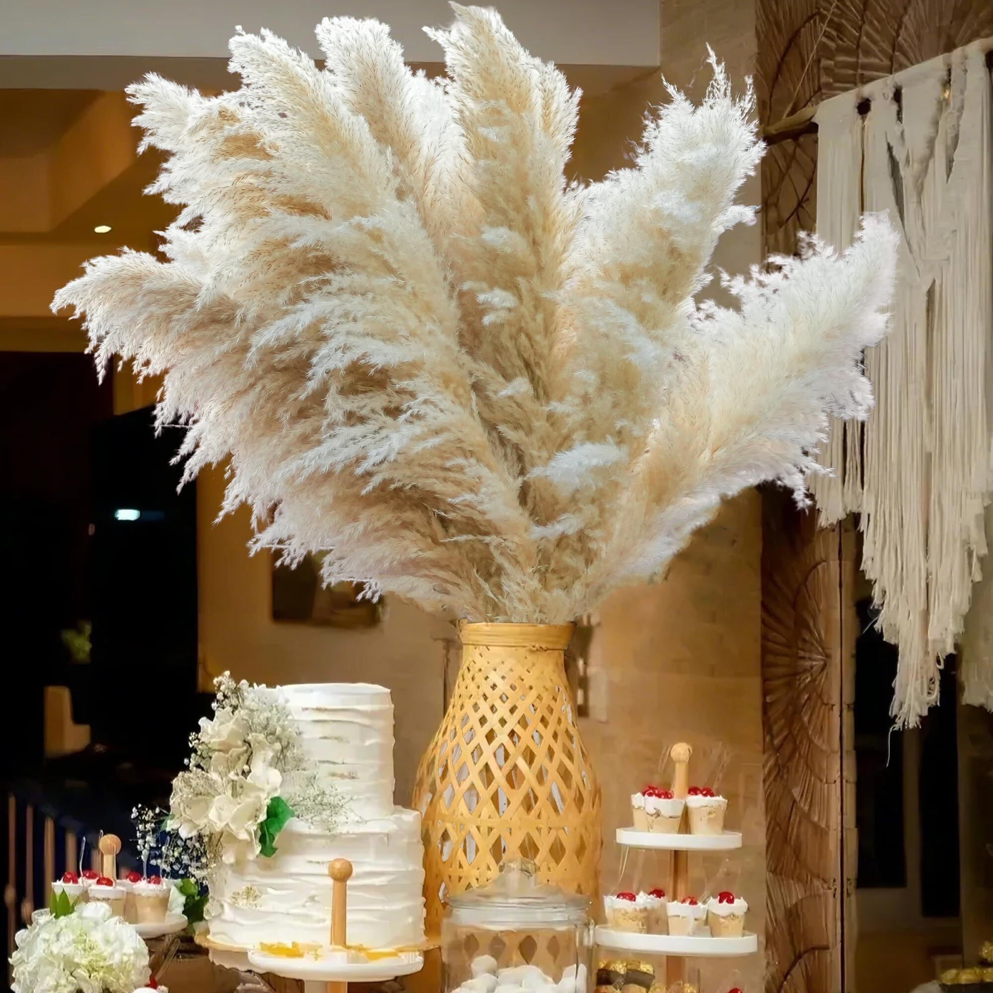 10pcs 40'' Pampas Grass Tall Decor - Pompas Floral, Tall Pampas Grass ...