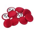 thumbnail image 1 of 10pcs 40L Fabric Cloth Covered Button 25mm Round Metal Shank Sewing Buttons for Suits Blouses Sweaters, Red, 1 of 5
