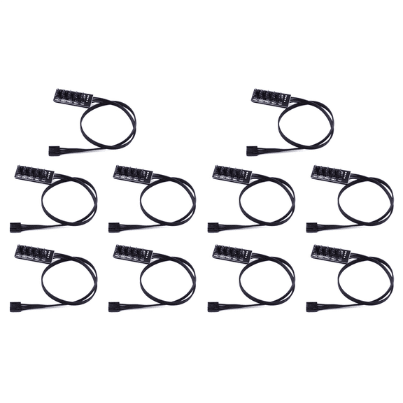 10pcs 40cm 1 to 5 4-Pin Molex TX4 PWM Fan CPU HUB Splitter PC Case Chasis Cooler Extension Cable Adapter Controller,10 x 1 to 5 4-Pin Molex TX4 PWM Fan CPU HUB,Black