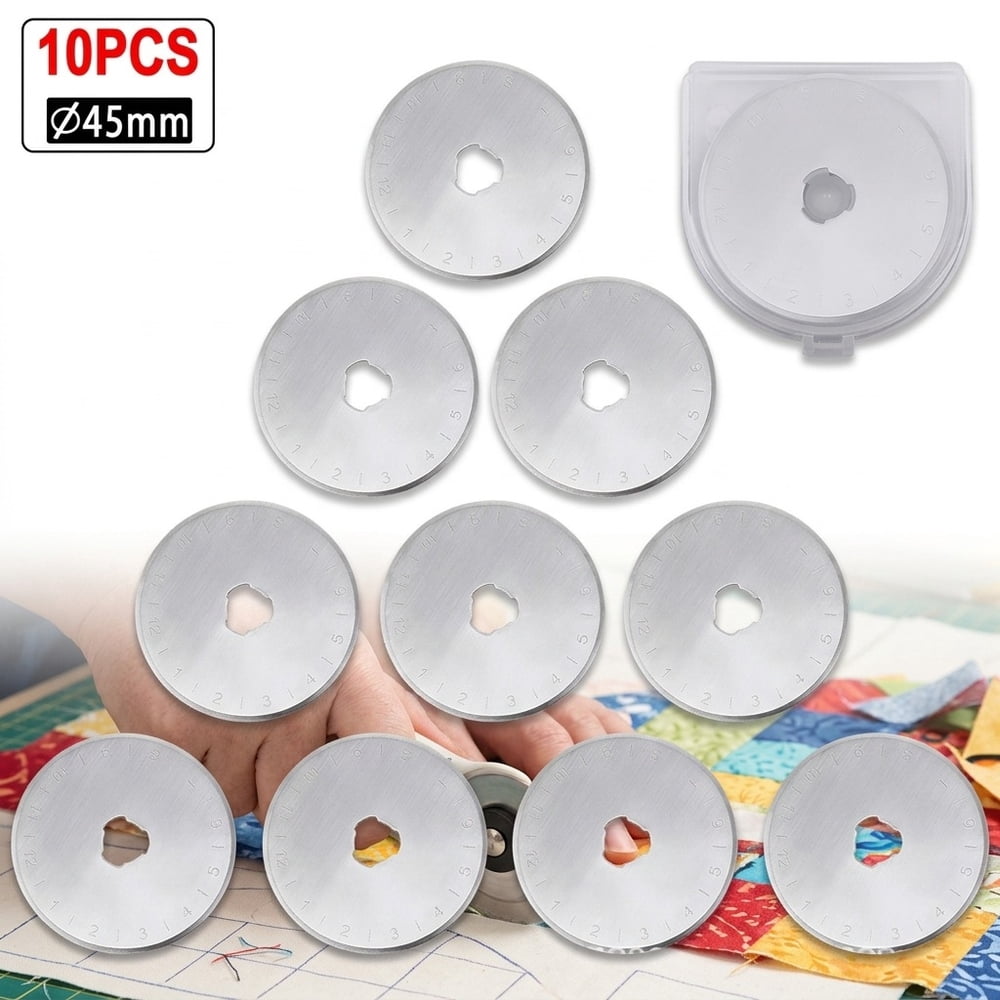 Travel Cutter Machine 10pcs 45mm, Rotating Cutter Replacement Spare Blade with Scale, for ...
