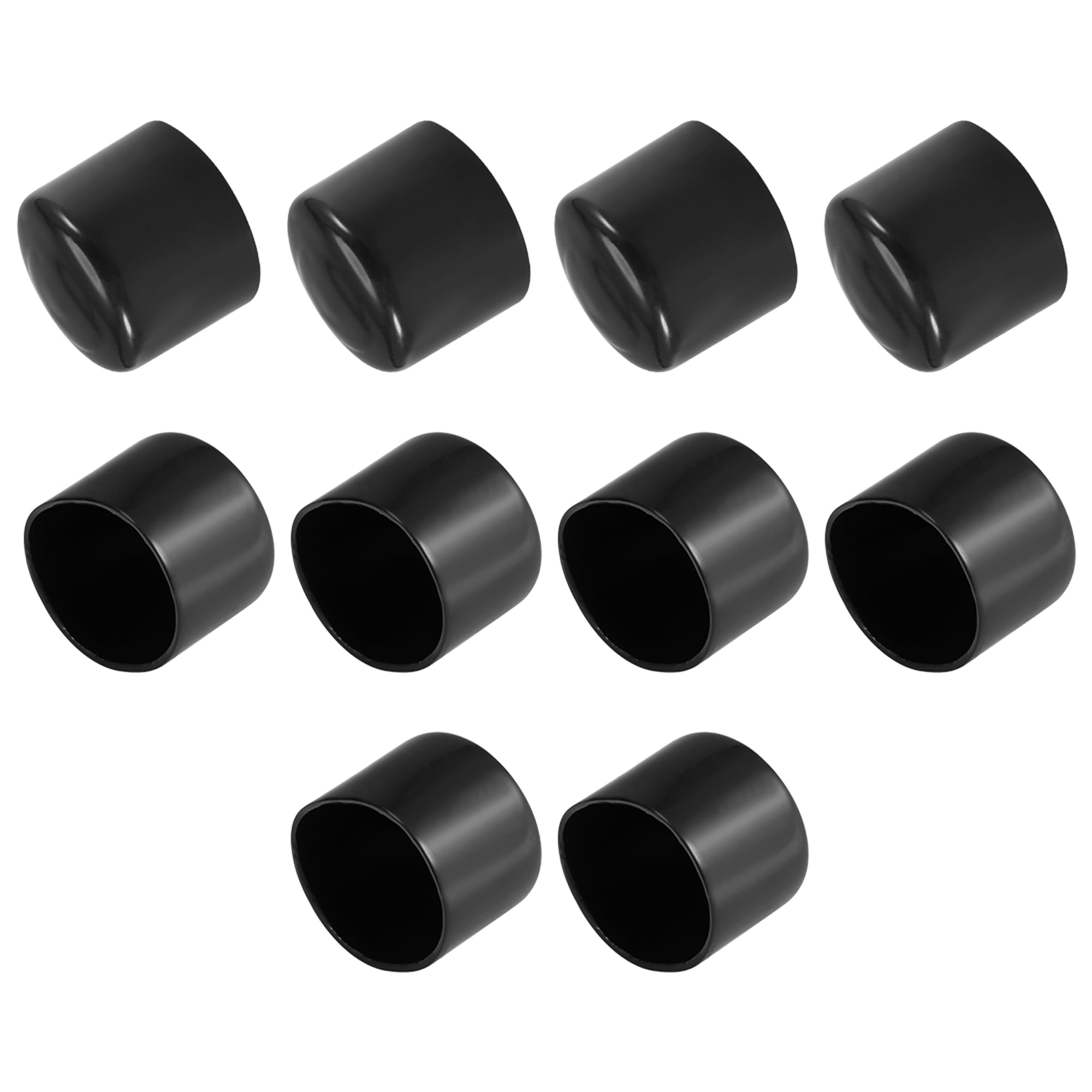 10pcs 42mm Round Black Vinyl End Cap Screw Thread Protectors