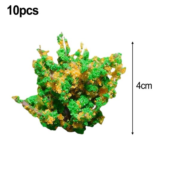 10pcs 4cm Building Model Yellow Flowering Bushes Shrubs for landscaping