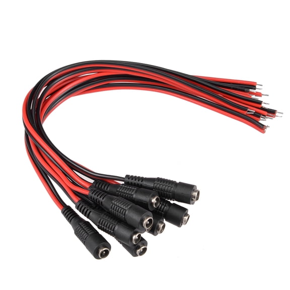 Uxcell 10Pcs 5.5mm x 2.1mm Female DC Wire Power Pigtails Adapter Jack Socket Cables