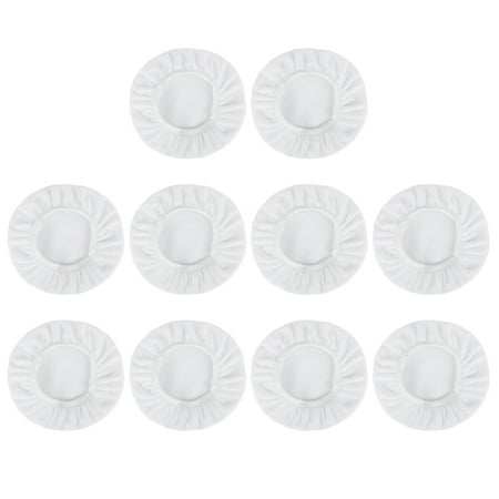 Unique Bargains 10pcs 5-6 Inch White Mircrofiber Car Vehicle Wax Polishing Bonnet Buffing Pad Cover
