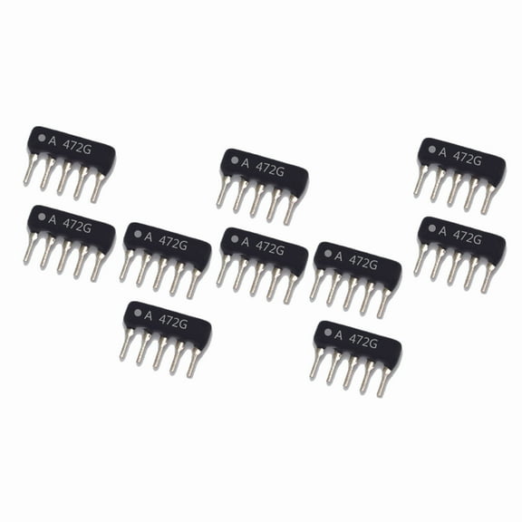 10pcs 5 Pin Resistor Network Array,5% Inline 2.54mm Pitch SIP Exclusion Resistor -3.3K-A5P