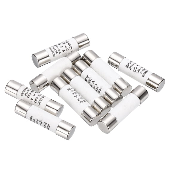 10pcs 500V 4A Fast Blow Fuse, Ceramic Cartridge Fuses Microwave Fuse Current Protection F Type 10x38mm for Electrical Industrial