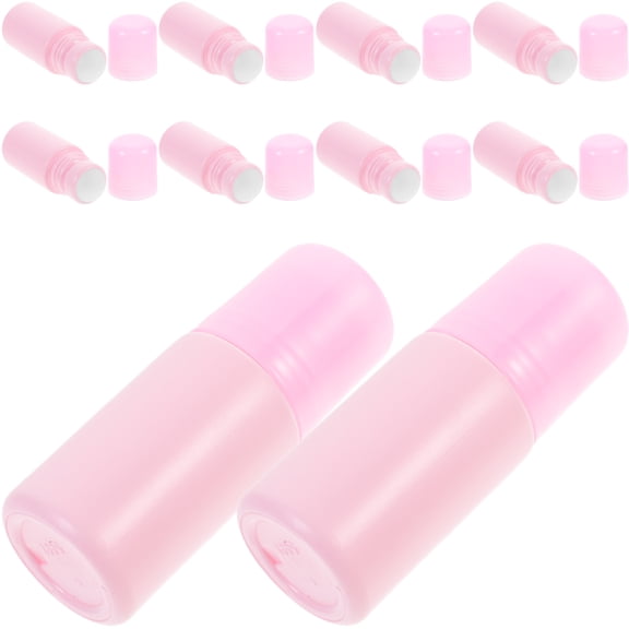 SEWOART Pink Plastic Roll on Bottles for Essential Oils Storage 10Pcs