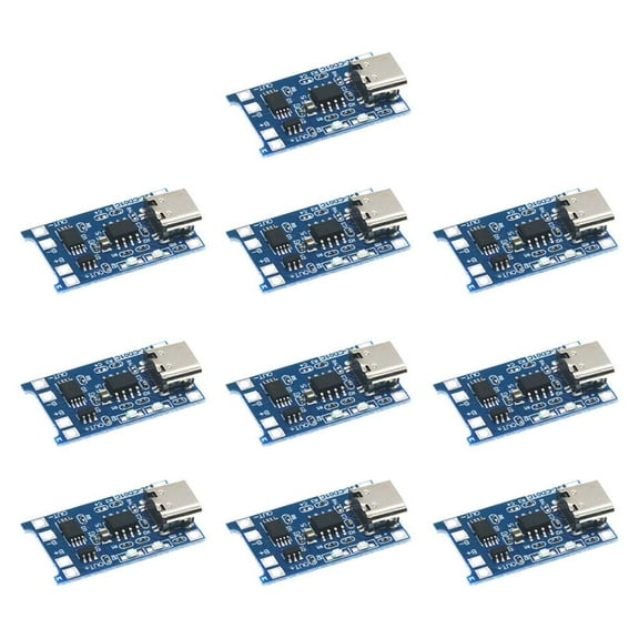 10pcs 5V 18650 Lithium Battery Charging Board, TP4056 Lithium Battery Charging Board with Dual Protection Functions