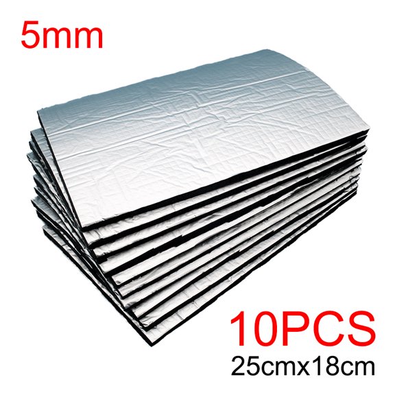 10pcs 5mm Car Sound Deadener Heat Insulation Mat for Auto Van Sound Proofing Deadening Insulation Mat Car Hood Noise Insulator