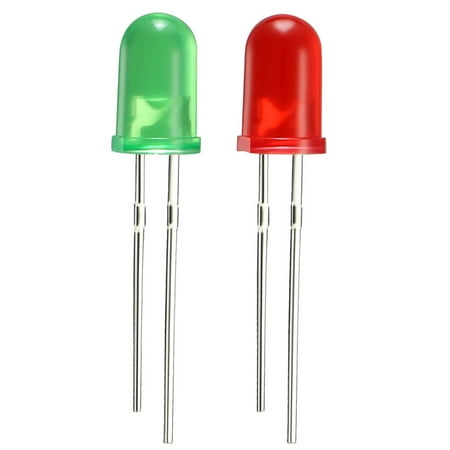 10pcs 5mm Red Green Round Diode Lights Electronic Component Emitting Light