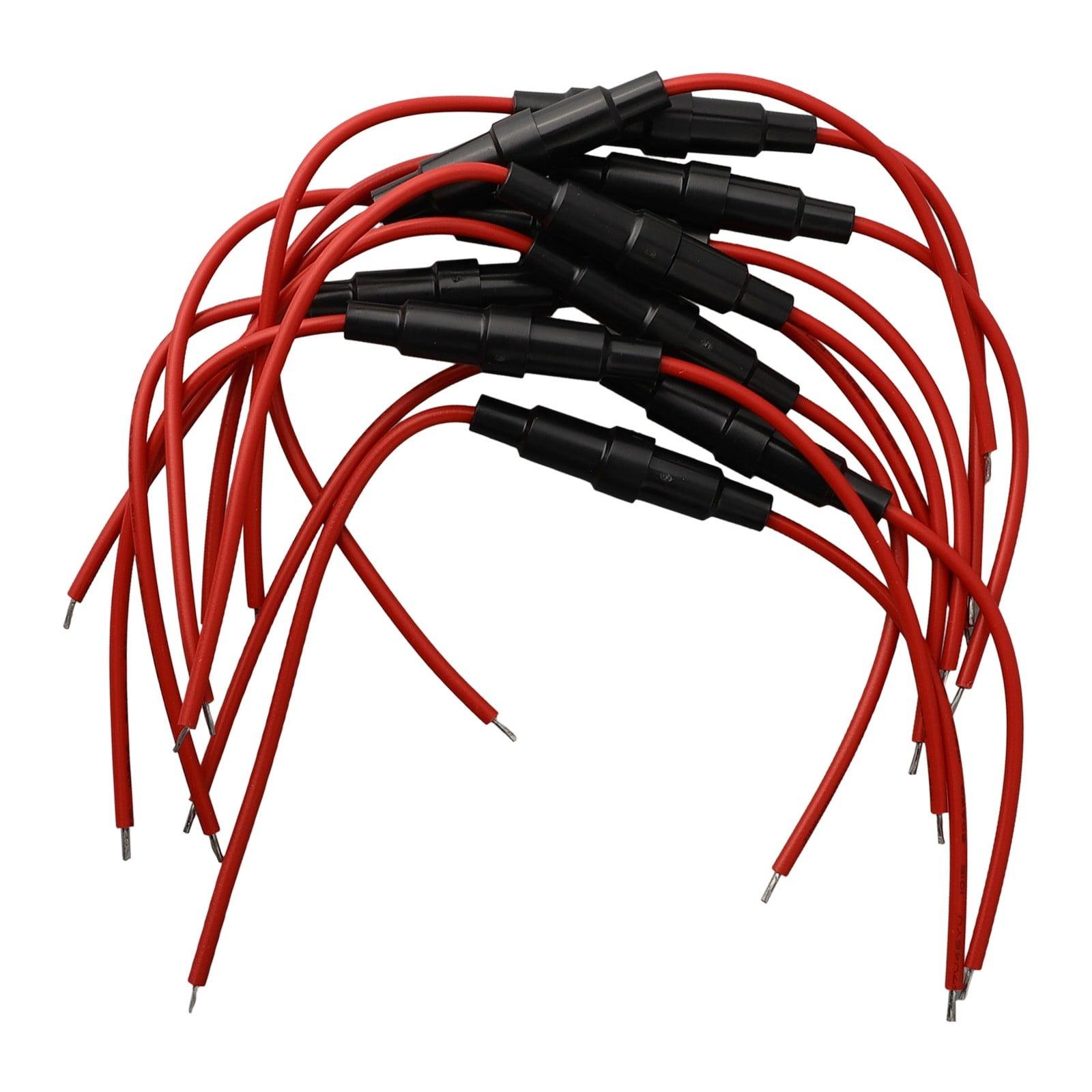100pcs Inline Fuse Holder – Screw Type For 5x20mm Glass Fuses, 20AWG Wire, AGC Compatible-1308304