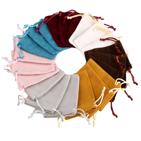 10pcs 5x7cm 7x9cm 8x10cm Velvet Jewelry Bags Necklace Rings Earrings Packaing Drawstring Pouches Christmas Mini Small Gift Bags mixed 10x12cm
