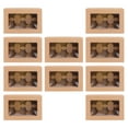 thumbnail image 1 of 10pcs 6 Cavities Kraft Paper Cupcake Box with Inserts Cupcake Containers Bakery Cake Carriers for Home Dessert Shop, 1 of 7