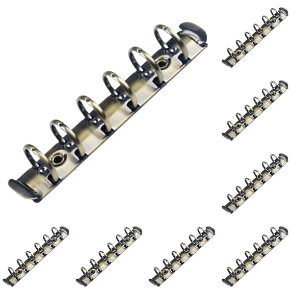10pcs 6-Hole Loose-Leaf Metal Binder Rings, Detachable Replacement Rings for Planners, Notebooks & Diaries, Multi-Color