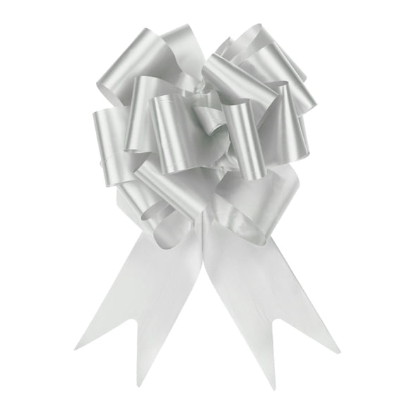 10pcs 6 Inch Large Pull Bow Big Gift Wrapping Bows Ribbon Silver for Wedding Car Christmas