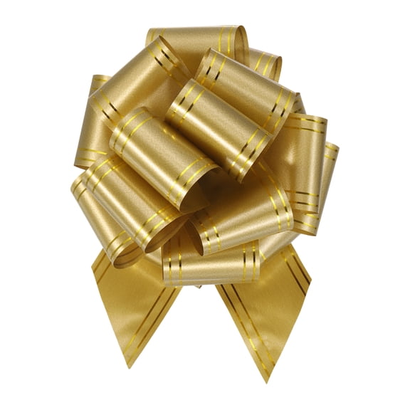 10pcs 6 Inch Large Pull Bow Metallic Gold Gift Wrapping Bows with Gold Edge