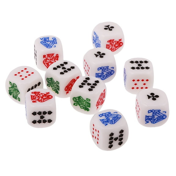 10pcs 6 Sided Gaming Card Game Dices 16mm Acrylic Party Board Game