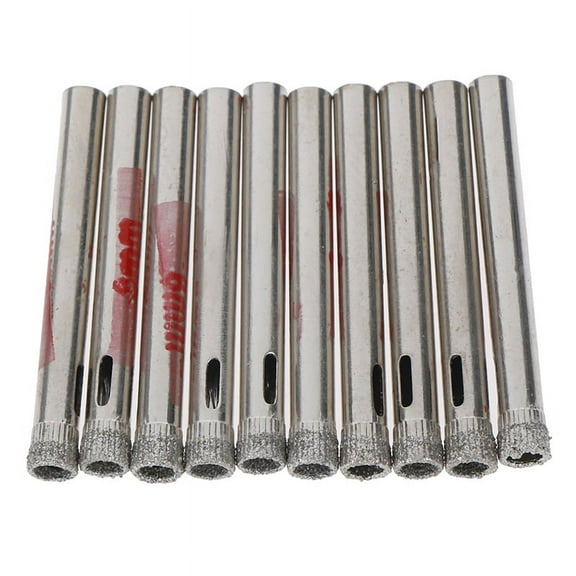 10pcs 6mm Diamond Coated Core Hole Saw Drill Bits Glass Tile Ceramic Tool