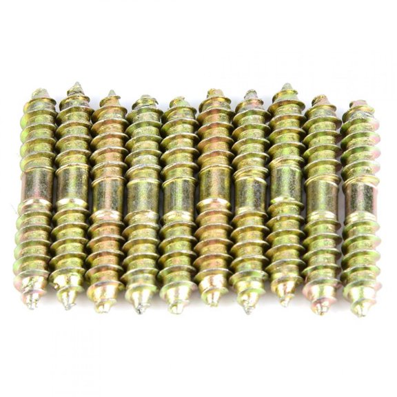 10pcs 6x40mm Double-Ended Dowel Screws for Woodworking Wooden Furniture Connector Set