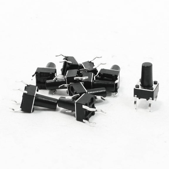10pcs 6x6x10mm Round Pushbutton 4-Pins DIP PCB Momentary Tactile Tact Switch