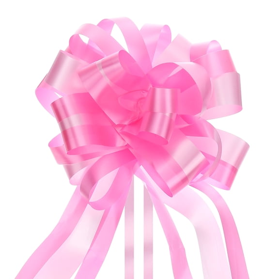10pcs 7" Large Big Pull Bow Car Gift Wrapping Bows Ribbon for Wedding Christmas Bow, Pink/Light Pink