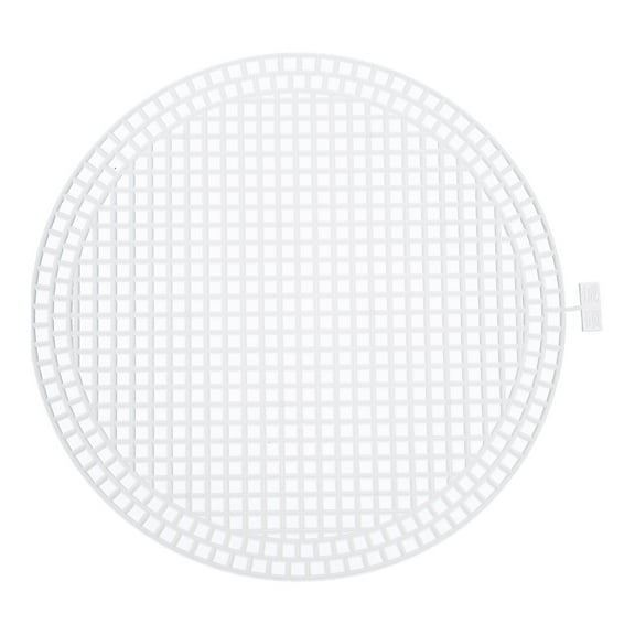 10pcs 7" Plastic Mesh Canvas Sheet Round Needlepoint Blank Canvas for Embroidery, White