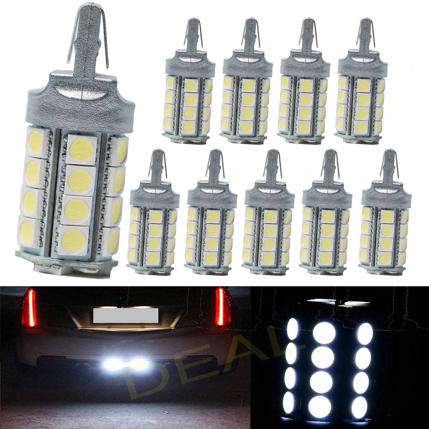 10pcs 7440 Super Bright White DC 12V 30-SMD LED Bulbs For Front Rear ...