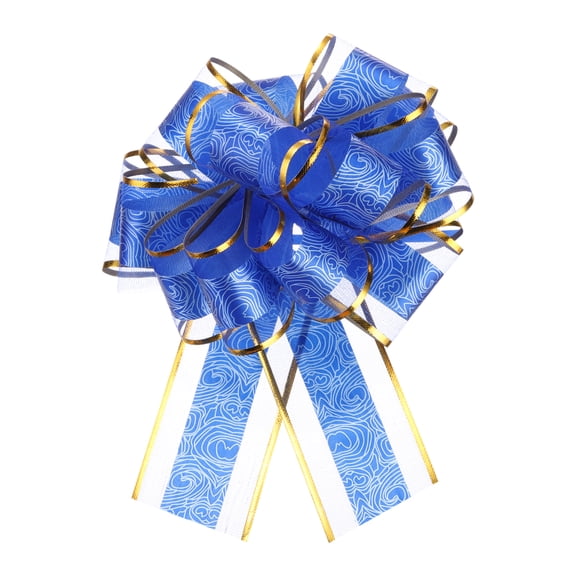 10pcs 8 Inch Large Pull Bow Gift Wrapping Bows Ribbon Organza Dark Blue for Wedding Presents Christmas Party