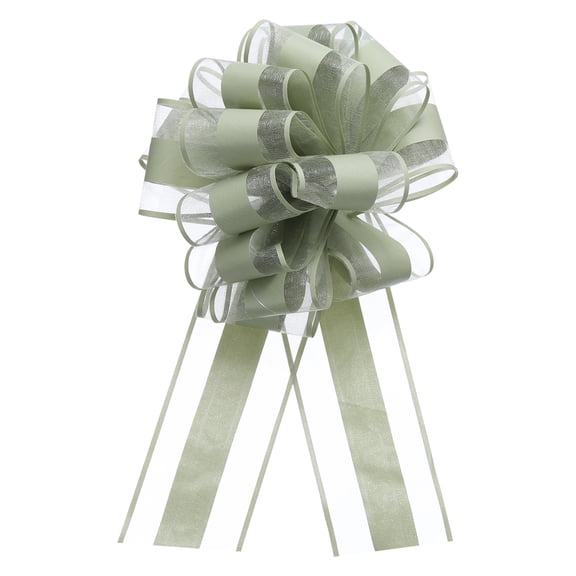 10pcs 8" Large Big Pull Bow Organza Gift Wrapping Bows Ribbon for Wedding Presents Christmas,Army Green