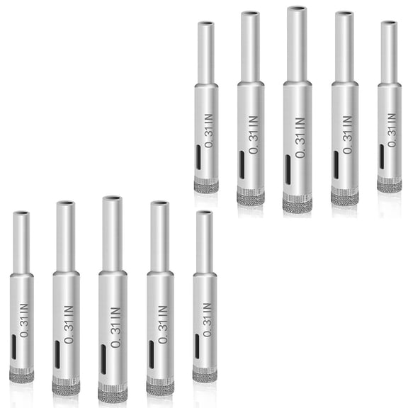10pcs 8mm / 0.31 in Diamond Drill Bits Extractor Remover Tools Hole Saws for Glass,Porcelain and Ceramic Tile (8mm 10pcs)