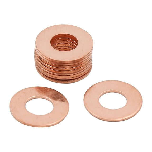 10pcs 8mm Inner Diameter Copper Washers Flat Sealing Gaskets Rings