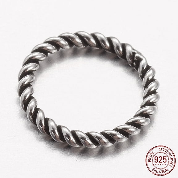 10pcs 925 Thailand Sterling Silver Round Rings Soldered Jump Rings Closed Jump Rings Antique Silver 6.5x0.8mm