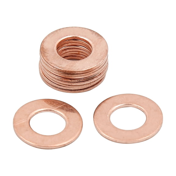 10pcs 9mm Inner Dia Car Copper Washers Flat Sealing Gaskets Ring