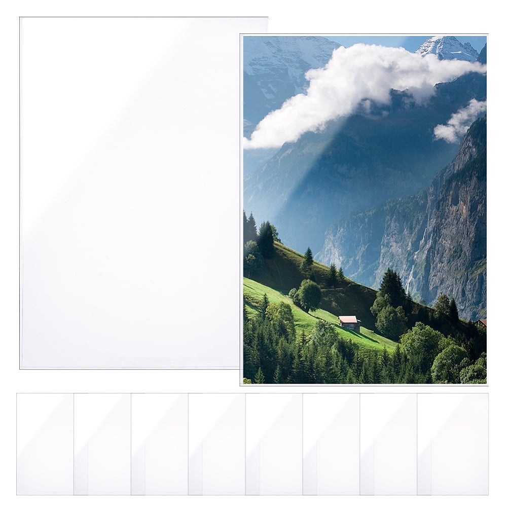 10pcs A3 PVC Plastic ID Name Card Holder Key Card Tag Holder Rectangle Vertical Clear 432x305x1.4mm
