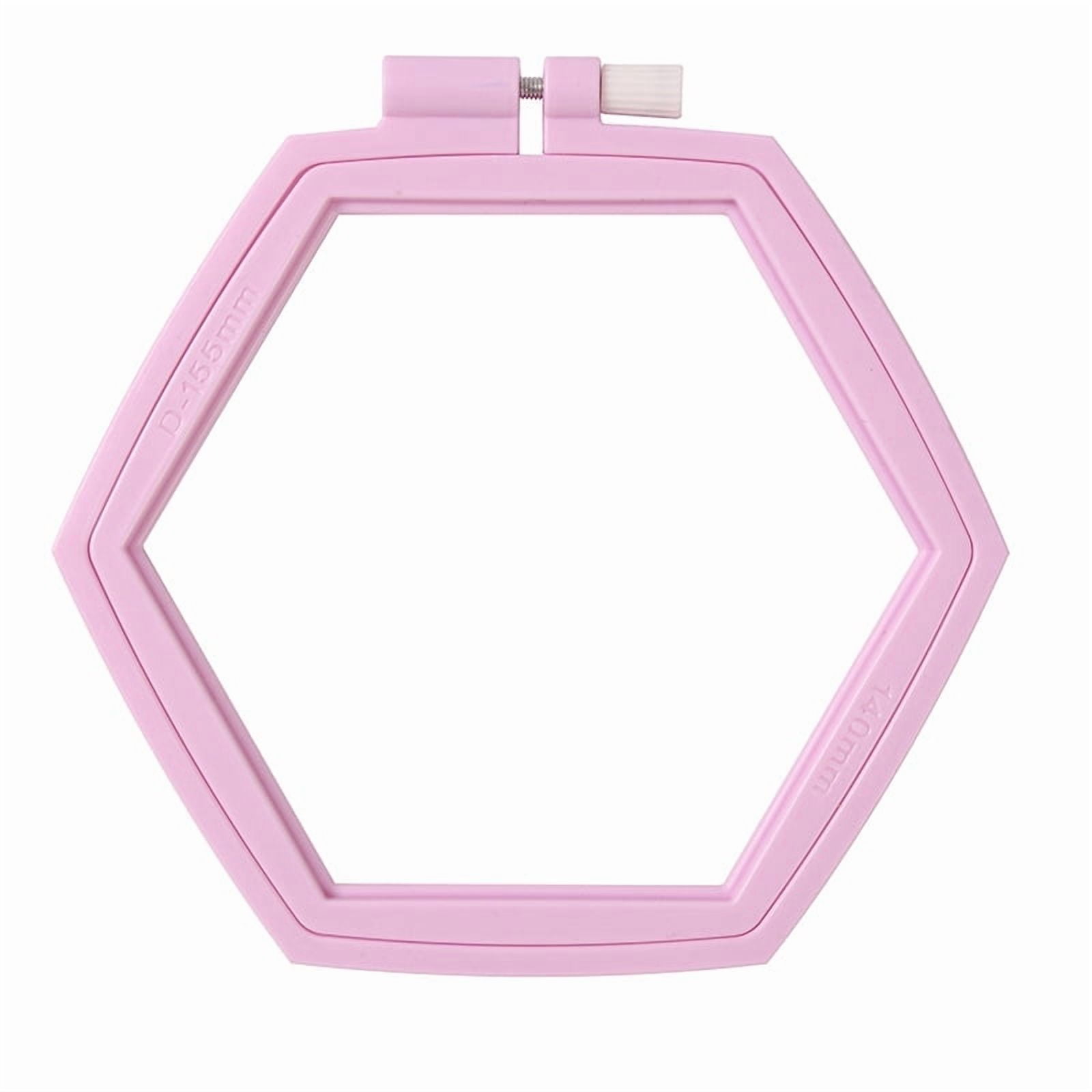 10pcs Plastic Stitch Embroidery Hoops Embroidered Display Frame Sewing Tools Accessory Pearl Pink 95x105mm